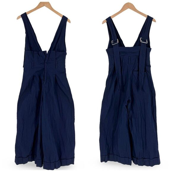 HOPE Stockholm Pants - HOPE Stockholm Match Wide Leg Cropped Jumpsuit in Navy | Size 36 / Small
